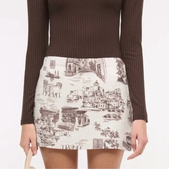 NWT Abercrombie & Fitch | "Scarlett" Linen Blend Mini Skort Mid Rise | Size XS - Picture 1 of 10